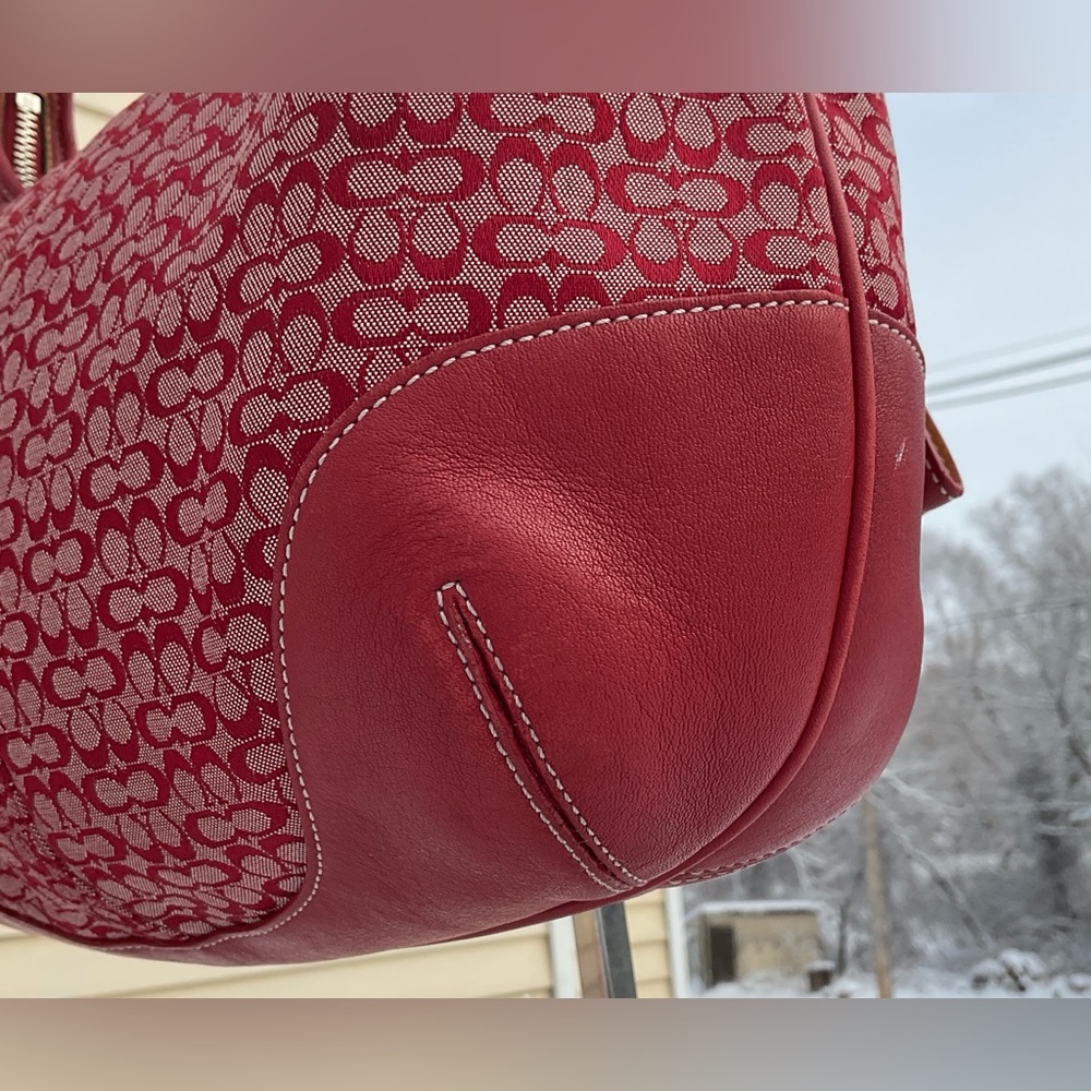 COACH Vintage 6617 Ergo Hobo – Y2K Red Signature – EUC! ✨ - Picture 7 of 12